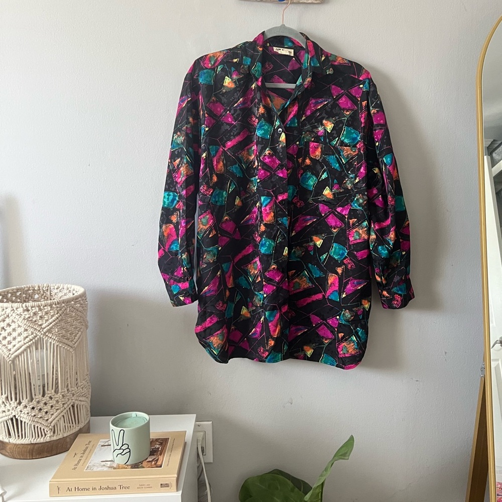 Vintage Women’s 80s After Hours Colorful Blouse
